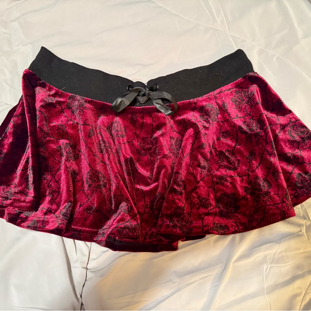 Widow Heaven’s Outcasts Velour Mini Skirt, Size: L